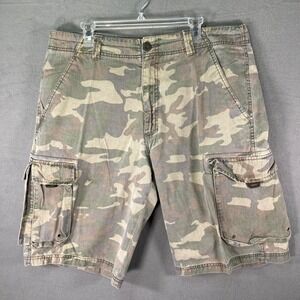 OTB Mens Camo Cargo Shorts Size‎ 38 Ramie Cotton Blend Casual